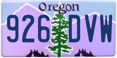 OR license plate 926DVW