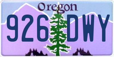 OR license plate 926DWY