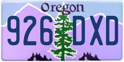 OR license plate 926DXD