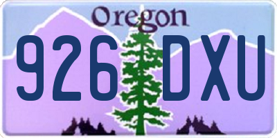 OR license plate 926DXU