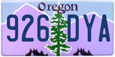 OR license plate 926DYA