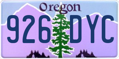 OR license plate 926DYC