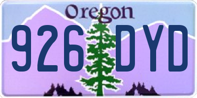 OR license plate 926DYD