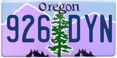 OR license plate 926DYN