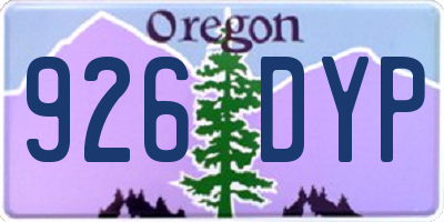OR license plate 926DYP