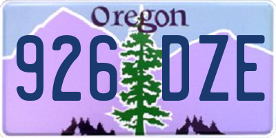 OR license plate 926DZE