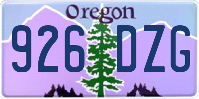 OR license plate 926DZG