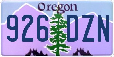 OR license plate 926DZN