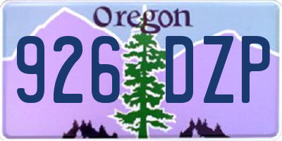 OR license plate 926DZP