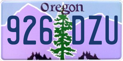OR license plate 926DZU