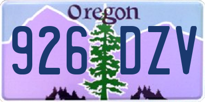 OR license plate 926DZV