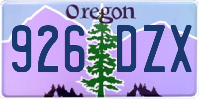 OR license plate 926DZX