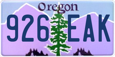 OR license plate 926EAK