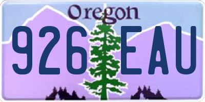 OR license plate 926EAU