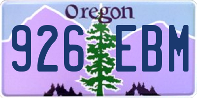 OR license plate 926EBM