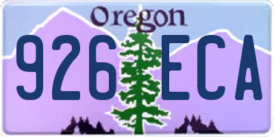 OR license plate 926ECA