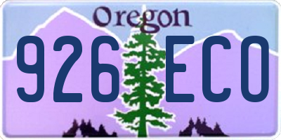 OR license plate 926ECO