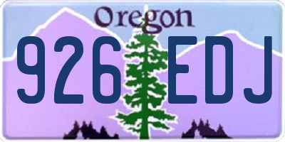 OR license plate 926EDJ