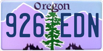 OR license plate 926EDN