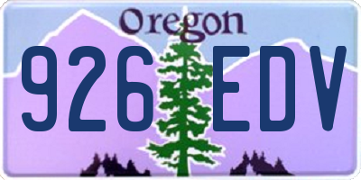OR license plate 926EDV