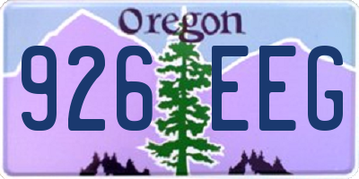 OR license plate 926EEG