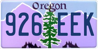 OR license plate 926EEK