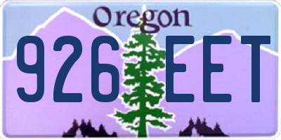 OR license plate 926EET