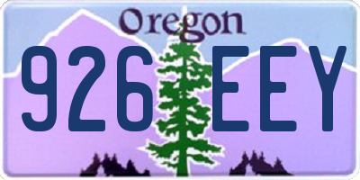 OR license plate 926EEY