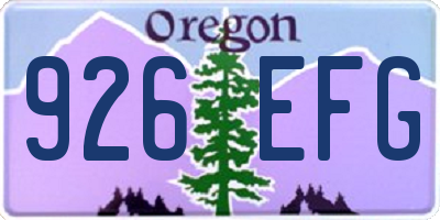OR license plate 926EFG
