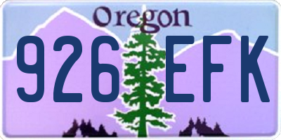 OR license plate 926EFK
