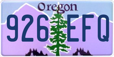 OR license plate 926EFQ