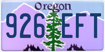 OR license plate 926EFT