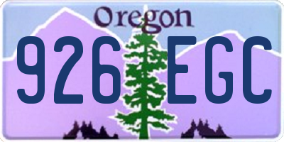 OR license plate 926EGC