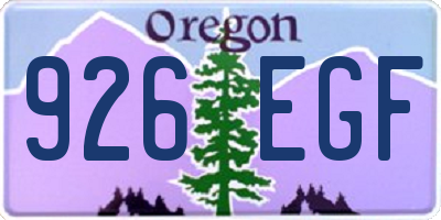 OR license plate 926EGF