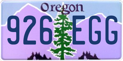 OR license plate 926EGG