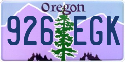 OR license plate 926EGK