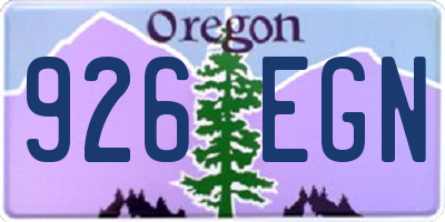 OR license plate 926EGN