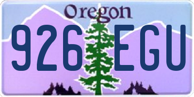 OR license plate 926EGU