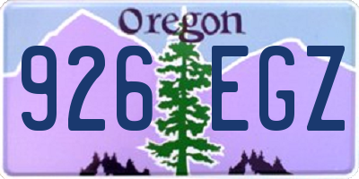 OR license plate 926EGZ