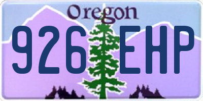 OR license plate 926EHP