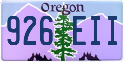 OR license plate 926EII