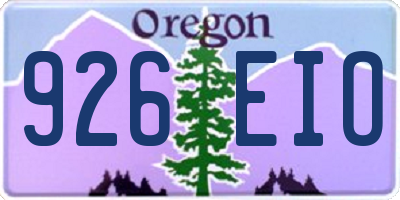 OR license plate 926EIO