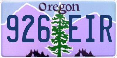 OR license plate 926EIR