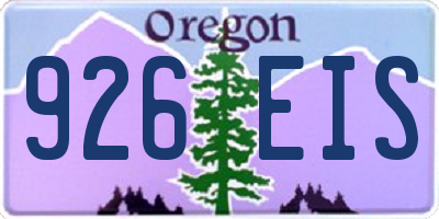 OR license plate 926EIS