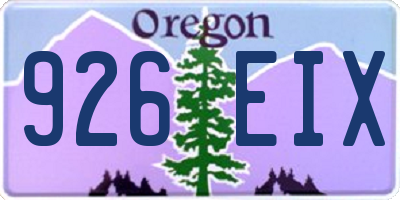 OR license plate 926EIX