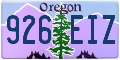 OR license plate 926EIZ