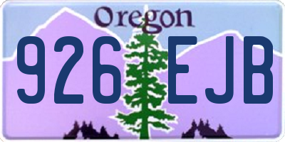 OR license plate 926EJB