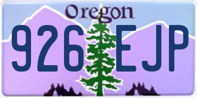 OR license plate 926EJP