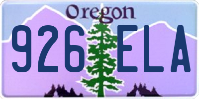 OR license plate 926ELA