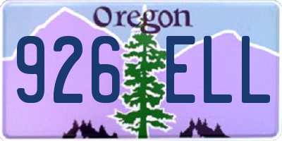 OR license plate 926ELL